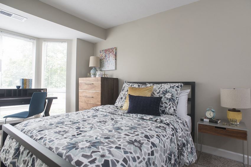 Bedroom at The Pointe at St. Joseph Apartments, South Bend, Indiana Bedroom at The Pointe at St. Joseph Apartments, South Bend, Indiana