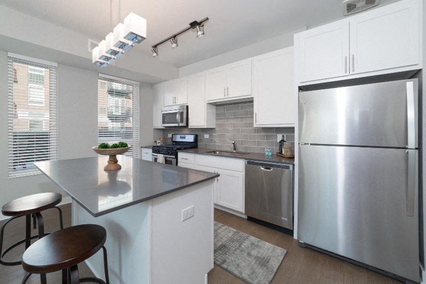 Gourmet Kitchen With Island at Park 205, Illinois, 60068