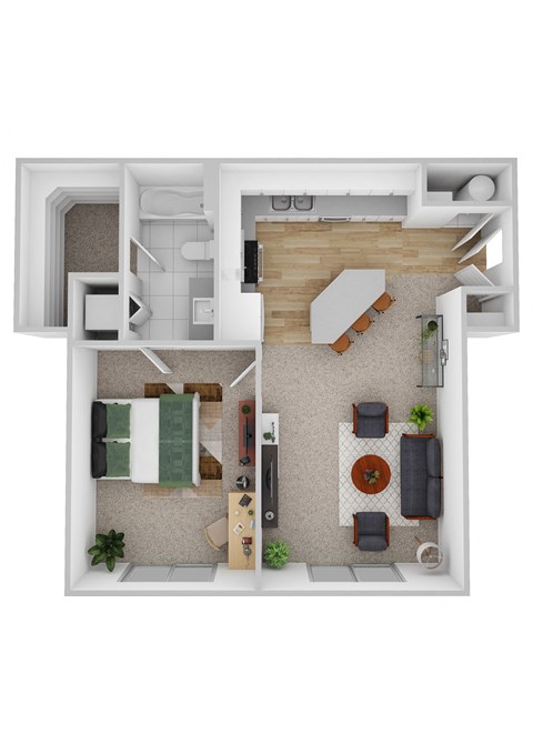 Metropolitan floor plan at Central Park Apartments, Ohio, 43235