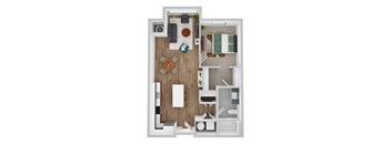 Morgan B image floor plan at Park 205, Illinois, 60068