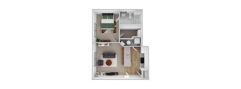 Olmstead floor plan at Central Park Apartments, Ohio, 43235