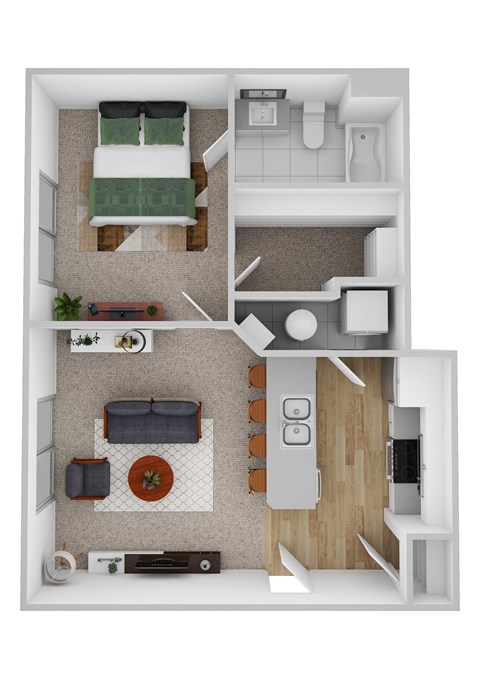Olmstead floor plan at Central Park Apartments, Ohio, 43235