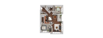 Pike Two Bed Two Bath Floor Plan at Residences at The Streets of St. Charles in Missouri, 63303
