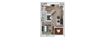 Pulitzer II floor plan at Central Park Apartments, Ohio, 43235