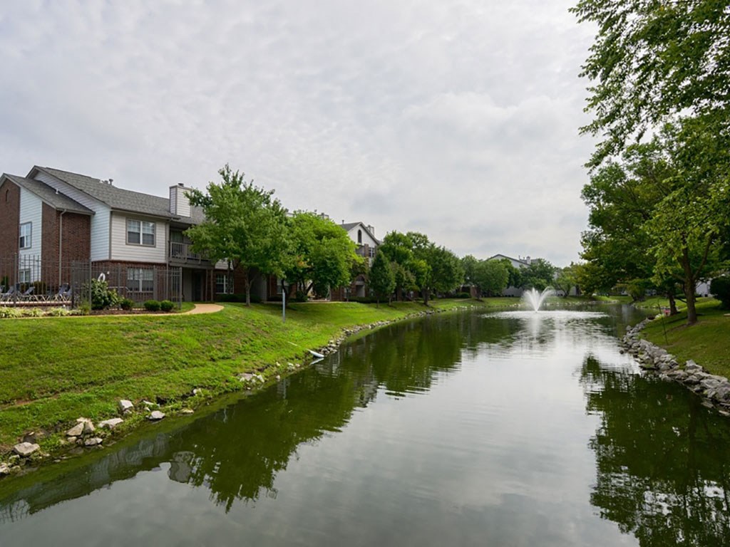 Lake view at Reflection Cove Apartments in Missouri, 63021