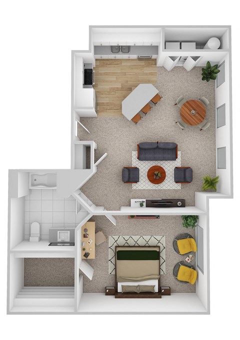 Shakespeare floor plan at Central Park Apartments, Ohio, 43235