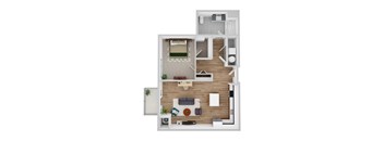 Southwest floor plan image at Park 205, Illinois, 60068