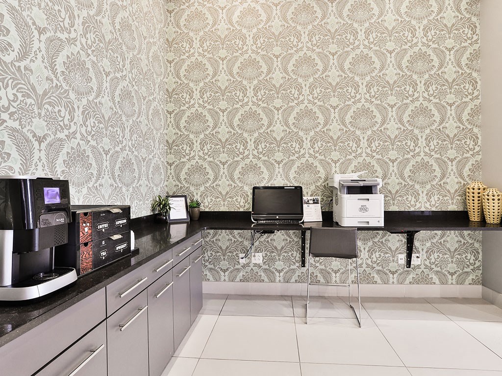 Clubhouse kitchen at Residences at The Streets of St. Charles Apartments in  St. Charles, MO