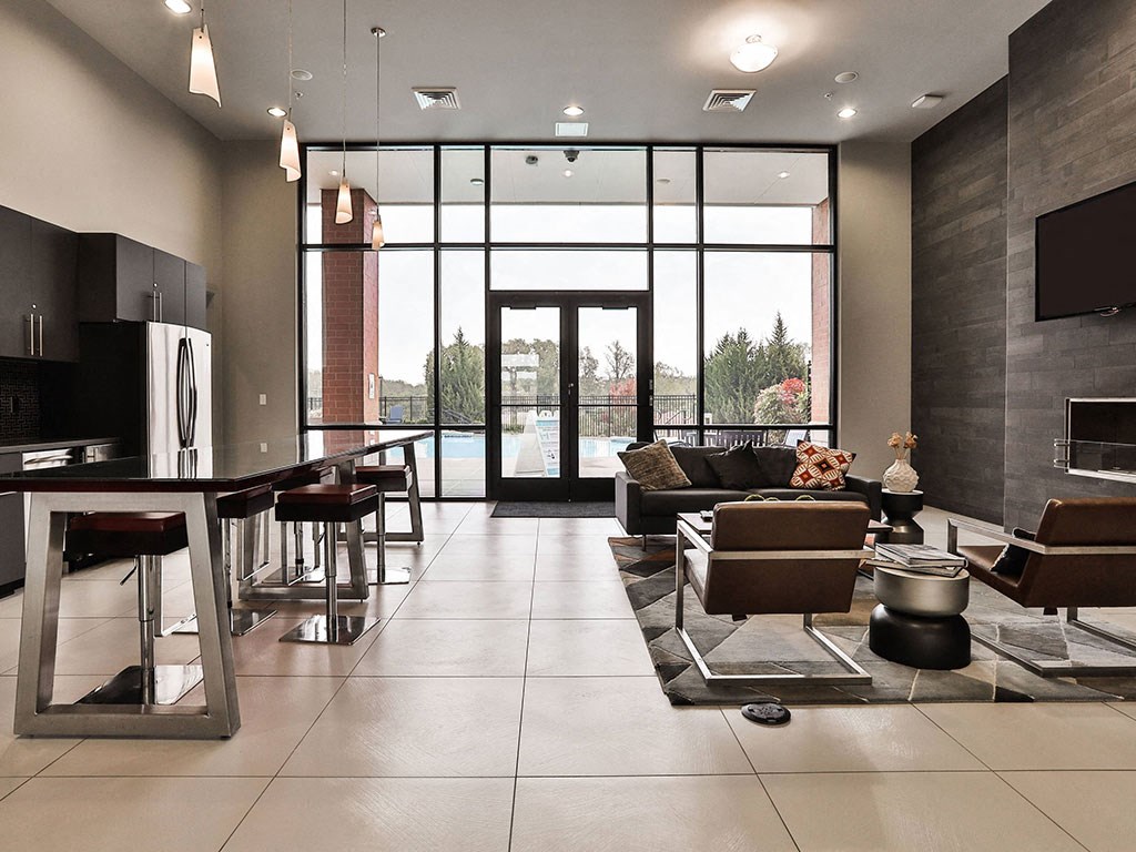 Clubroom at Residences at The Streets of St. Charles Apartments in  St. Charles
