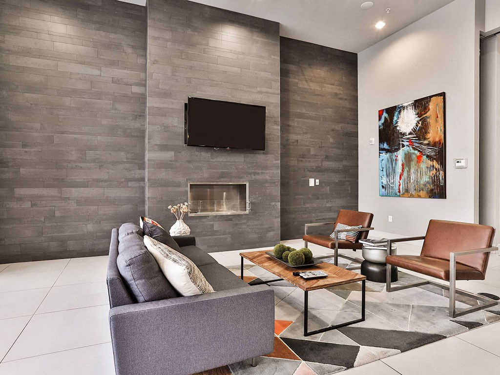 Clubhouse Living Room at Residences at The Streets of St. Charles Apartments in Missouri, 63303