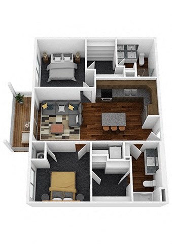 2 bed 2 bath Telluride Floor Plan at The Lodge at Overland, Rochester, Minnesota