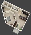 1 Bedroom 1 Bathroom E Floor Plan 1 Bedroom 1 Bathroom E Floor Plan at Mirada Apartments, Lewis Center