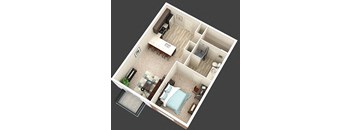 1 Bedroom A 1 Bathroom Floor Plan at Mirada Apartments, Ohio