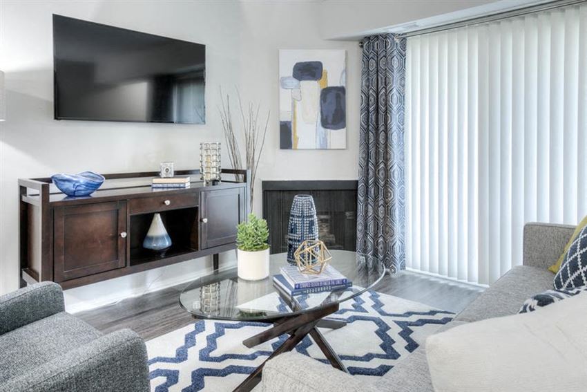 Living Room With TV Living Room With TV at The Villas at Northstar, Ann Arbor, MI, 48105 - Photo Gallery