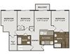 3 Bedroom and 2 Bath Floor Plan 3 Bedroom and 2 Bath Floor Plan at Waterchase Apartments, Wyoming, MI, 49519