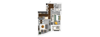 a floor plan of a bedroom apartment with a bathroom and a living room