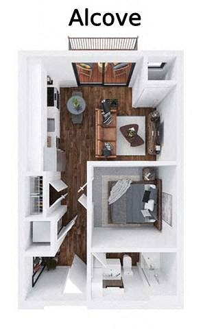 Studio 1 bath at The Hallon Apartments, Minnesota, 55343