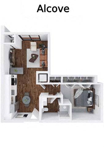 Studio 1 bath B at The Hallon apartments in Hopkins, MN