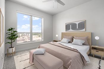 Hallon II - carpeted bedrooms at The Hallon luxury apartments in Hopkins, MN