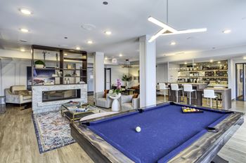 Clubroom pool table at Noca Blu, Chicago