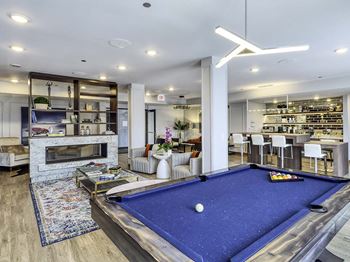 Clubroom pool table at Noca Blu, Chicago