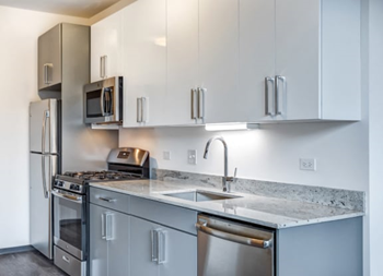 Stainless Steel Sink With Faucet In Kitchen at Noca Blu, Illinois