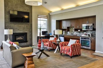 Clubhouse With Fireplace at The Villas at Main Street, Ann Arbor, Michigan