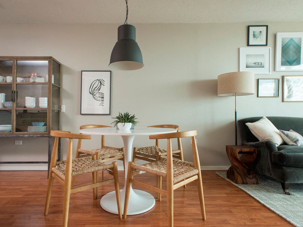 Elegant Dining Space at Optima Old Orchard Woods, Skokie, Illinois
