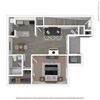 1 Bed 1 Bath Floor Plan 1 Bed 1 Bath Floor Plan at The Villas at Northstar, Ann Arbor