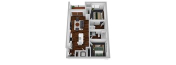 2 bed 2 bath floor plan at The Bohen Apartments , Minnesota