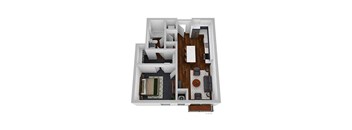 1 bed 1 bath floor plan D at The Bohen Apartments , Minnesota