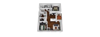 2 bed 2 bath floor plan C at The Bohen Apartments , Minnesota