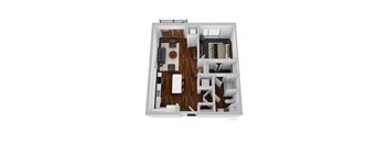 1 bed 1 bath floor plan G at The Bohen Apartments , Minneapolis, MN, 55408