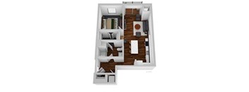1 bed 1 bath floor plan E at The Bohen Apartments , Minneapolis, 55408