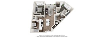 2 bedroom 2 bathroom B3 Floor Plan at Velo Village Apartments, Wisconsin, 53132