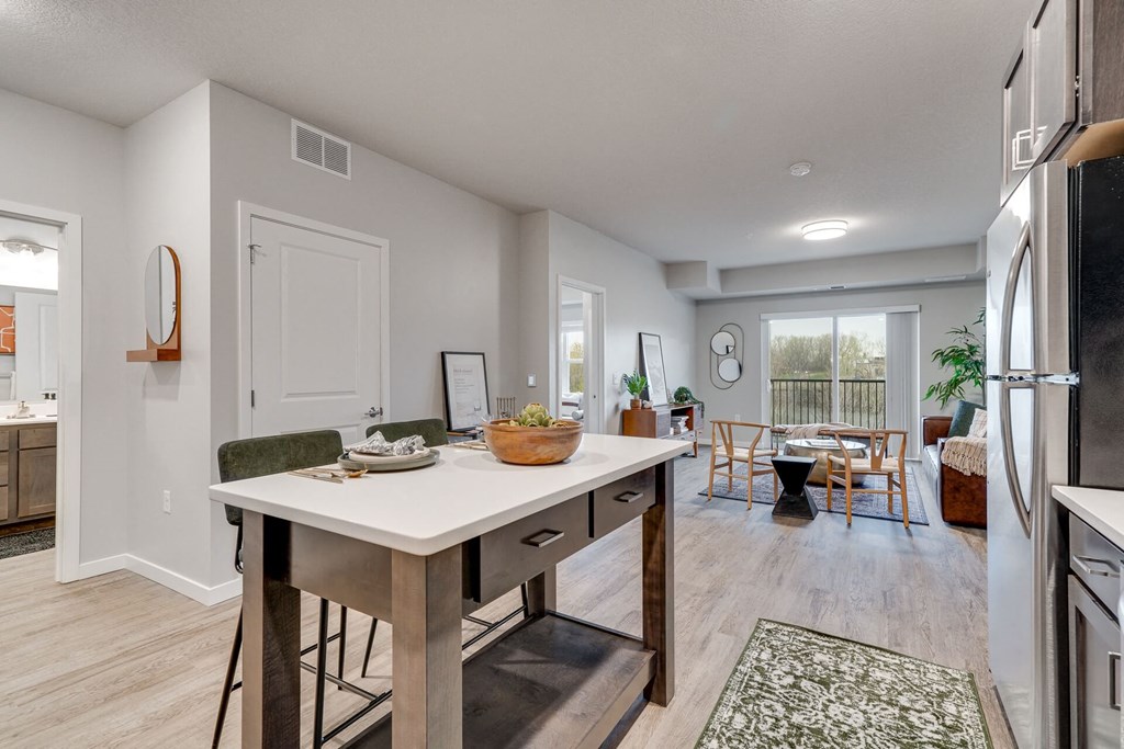 Kitchen With Living Area at The Westlyn, Minnesota
