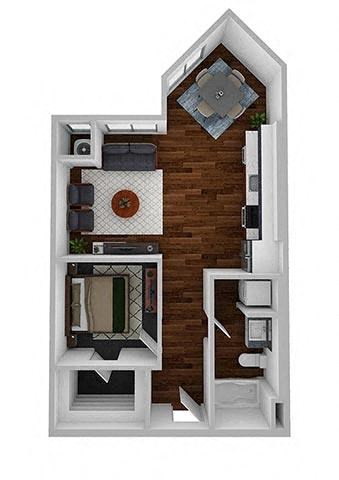 Canon 1 bed 1 bath Floor Plan at The Aurilla, Cottage Grove, MN, 55016