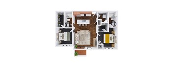 Belle 2 Bed 2 Bath Floor Plan at The Commons at Rivertown, MI