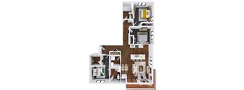 Warren 3 Bed 2 Bath Floor Plan at The Commons at Rivertown, Grandville, Michigan, 49418