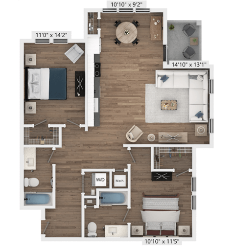 B2 Floor Plan at Azalea, Florida