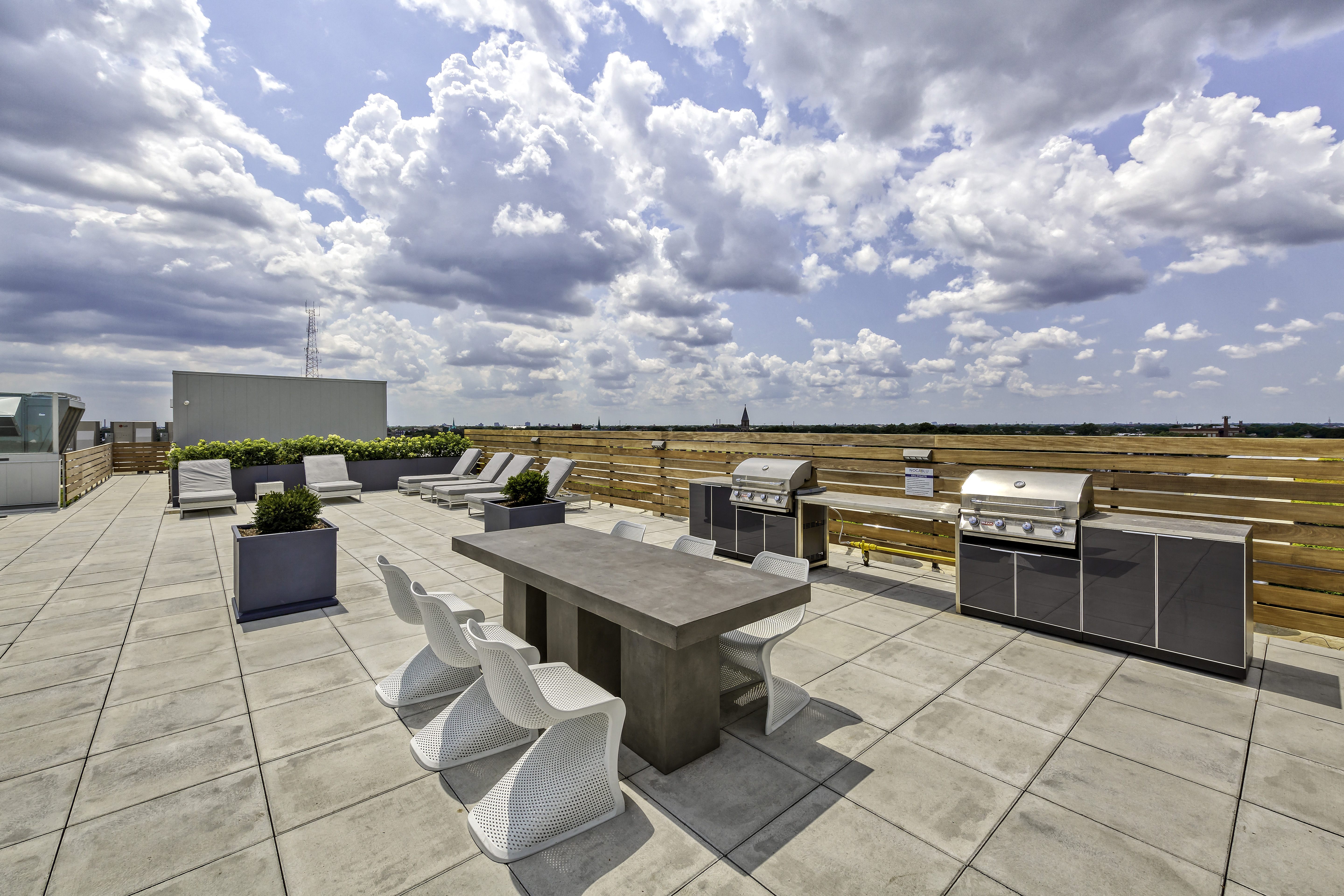 Rooftop Lounge With Outdoor Kitchen And Mountain Views at Noca Blu, Illinois, 60647