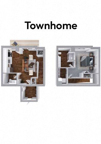 Crimson 1 bedroom 1 bathroom floor plan at The Hallon Apartments,Minnesota, 55343