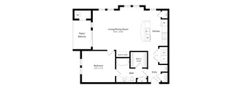A black and white image of a floor plan for a home.