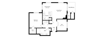 A black and white image of a floor plan for a home.