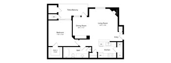 A black and white image of a floor plan for a home.