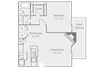 1 Bedroom 1 Bathroom, 678 sq ft