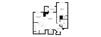 A black and white image of a floor plan for a house.