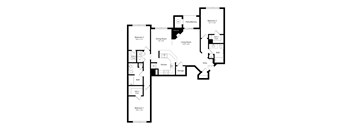A black and white image of a house floor plan.