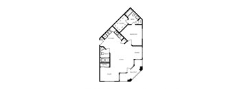 A9 - 1 bed 1 bath - 824 sq ft - floorplan layout
