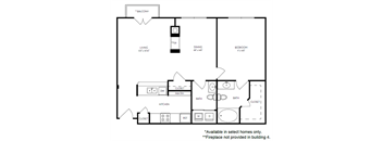 A11 - 1 bed 1 bath - 891 sq ft - floorplan layout